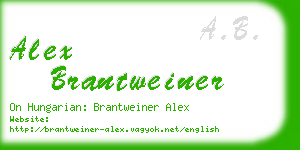 alex brantweiner business card